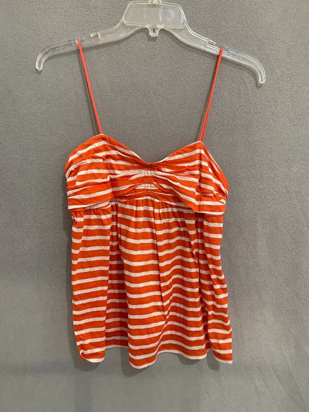 J.Crew Orange White Striped Cami Tank Top Women’s S 100% Cotton